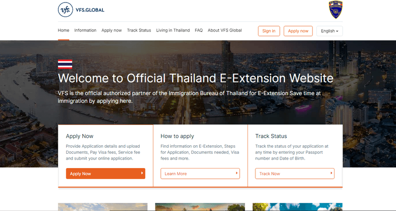 extension de visa en ligne en Thaïlande e-Extension