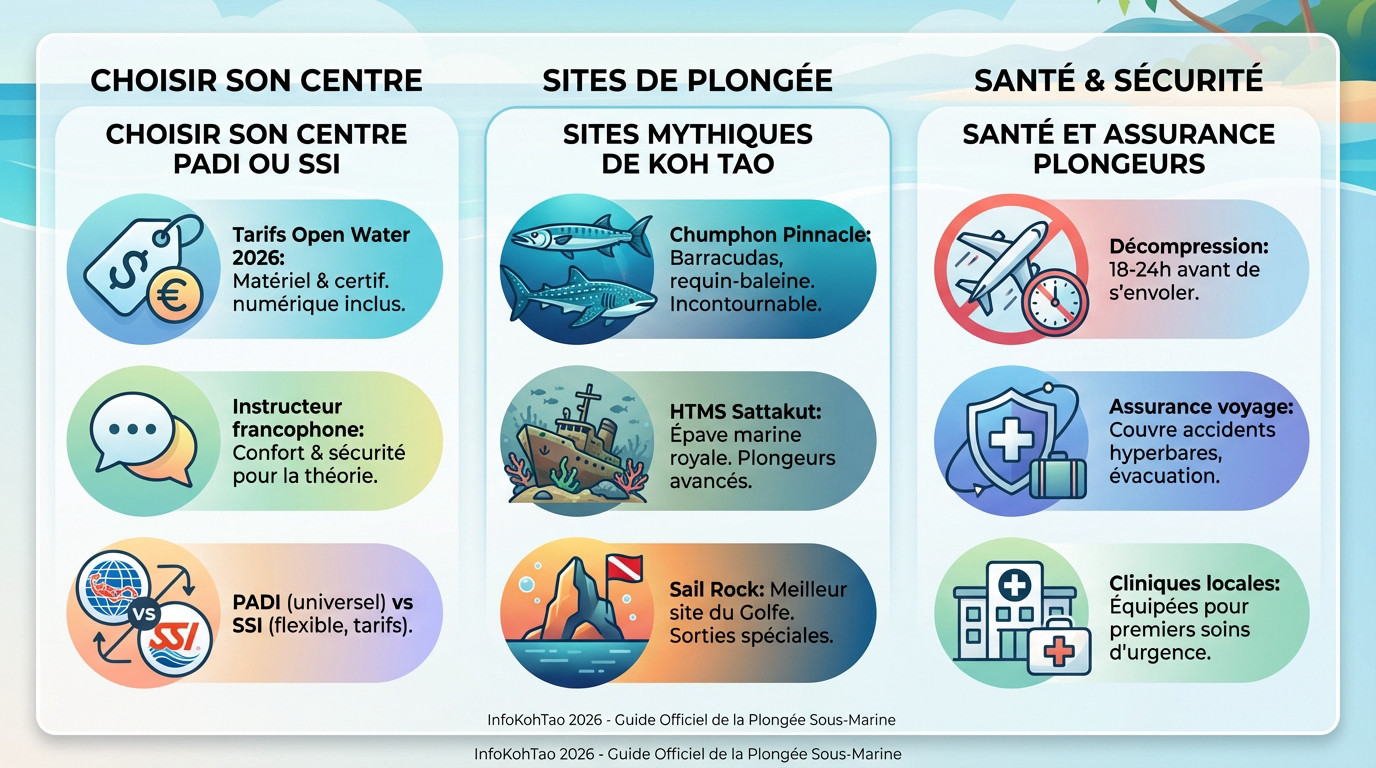 Plongeur explorant les fonds marins de Koh Tao en Thaïlande