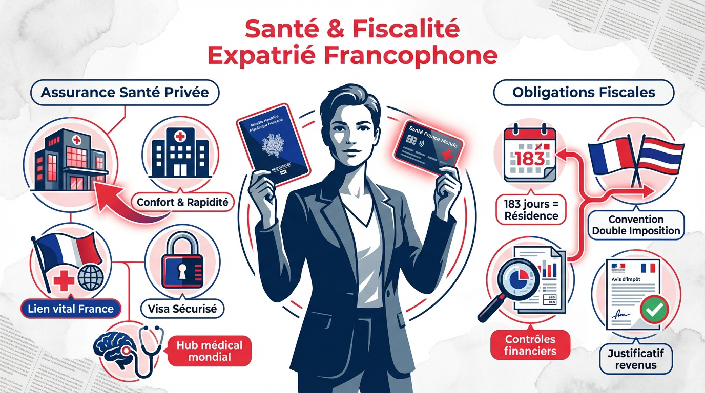 Santé et fiscalité de l'expatrié francophone en Thaïlande 2026