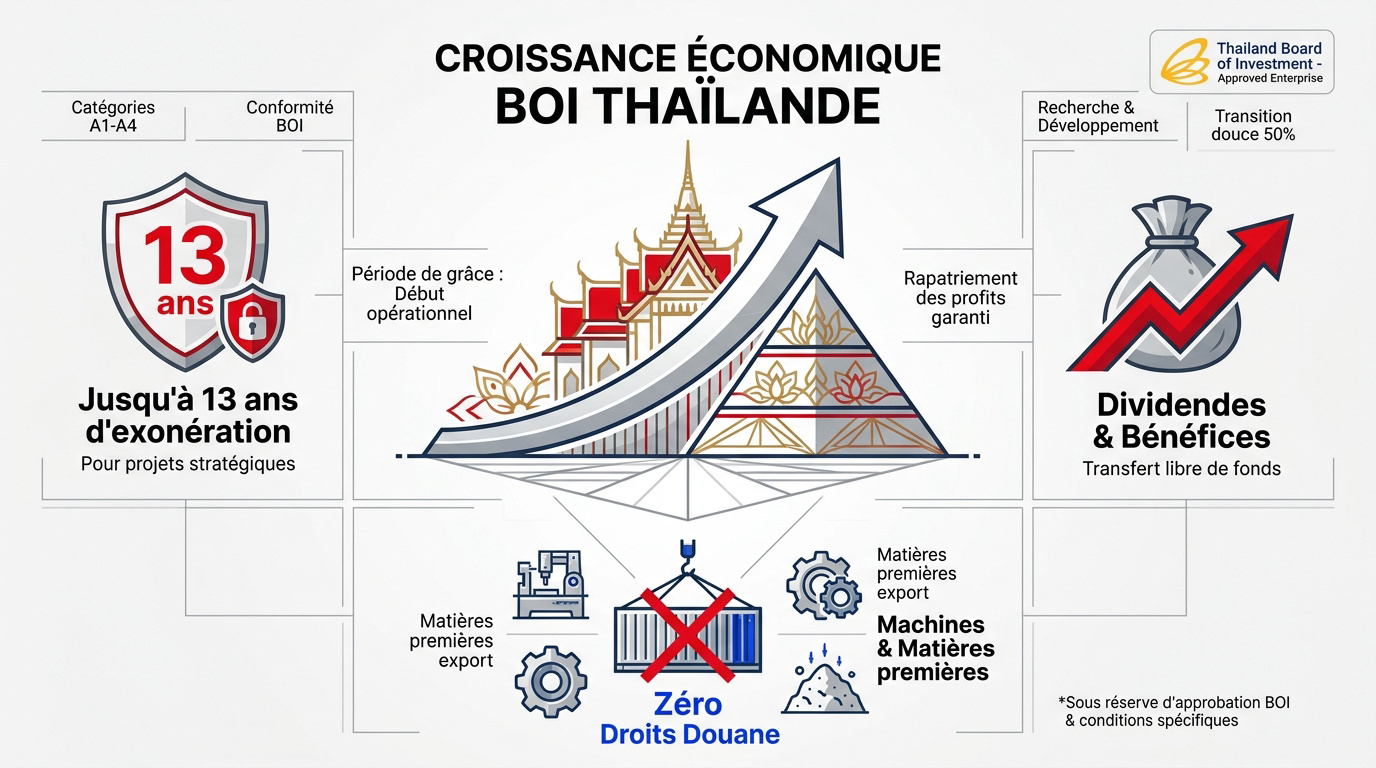Entrepreneurs discutant des avantages fiscaux du BOI en Thaïlande