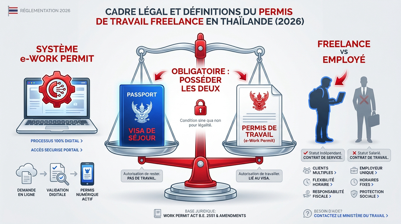 Cadre légal du permis de travail pour freelance en Thaïlande en 2026