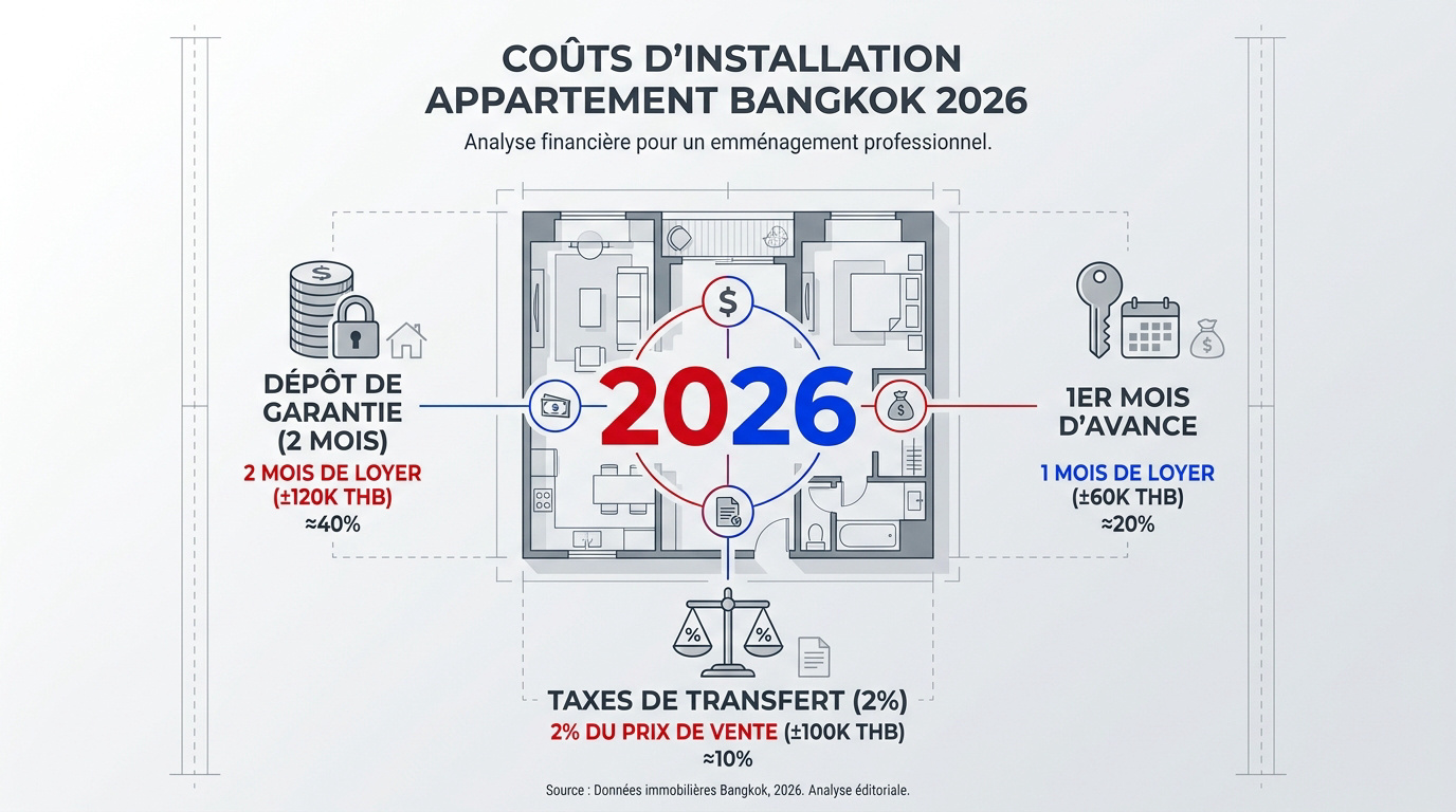 Frais d'installation et budget pour un appartement à Bangkok en 2026