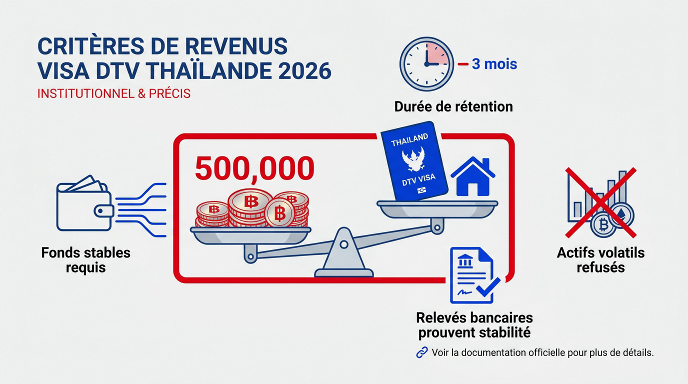 Justification des ressources financières pour l'obtention du visa DTV en Thaïlande