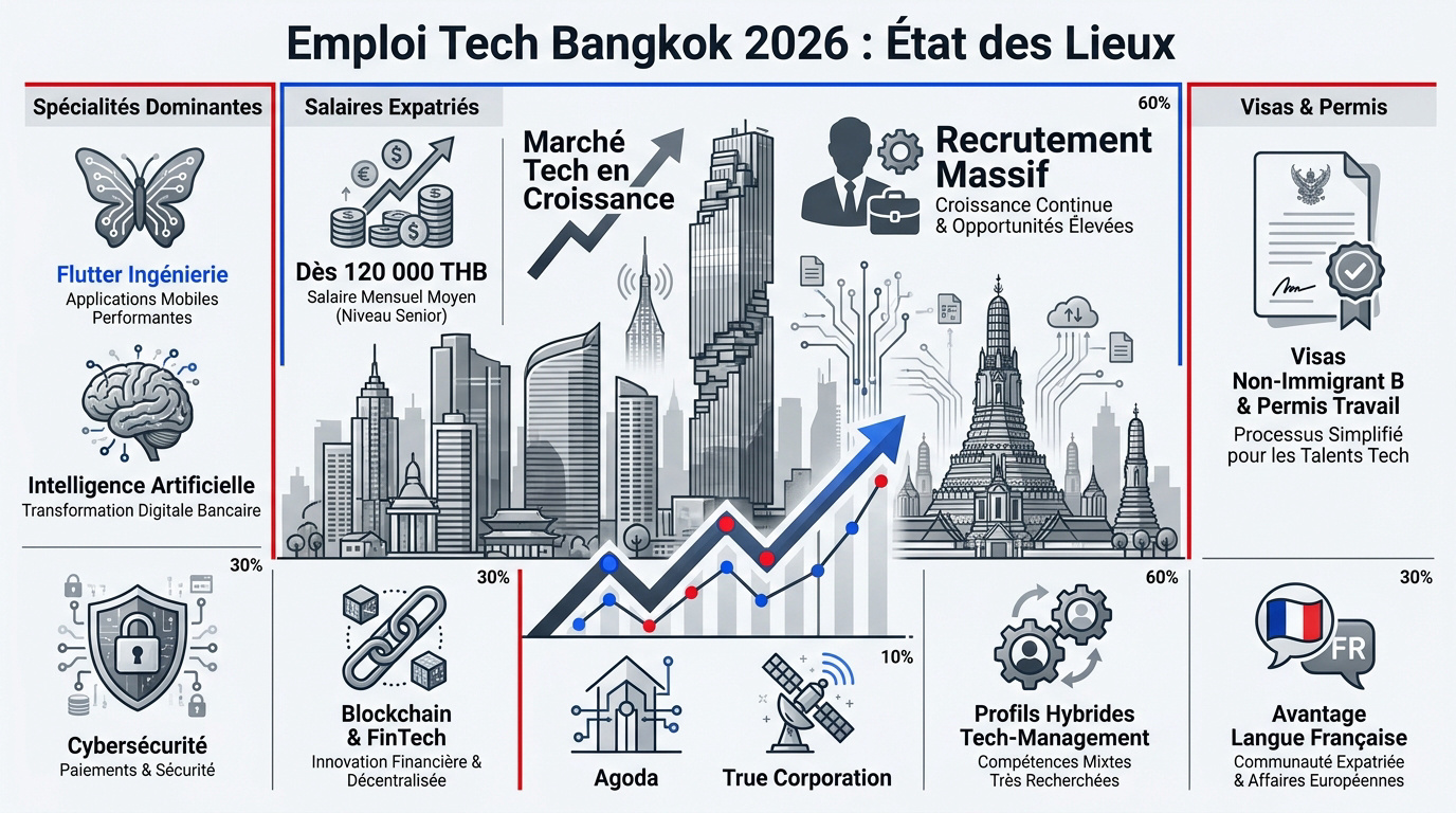Bureau moderne à Bangkok avec des professionnels de la technologie en 2026