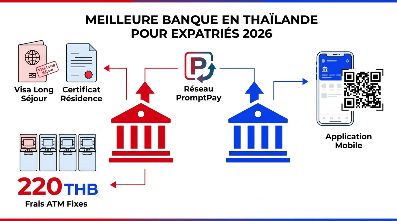 Comparatif des meilleures banques pour expatriés en Thaïlande en 2026