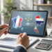 Un professionnel examine des données sur une tablette illustrant la convention fiscale entre la France et la Thaïlande.