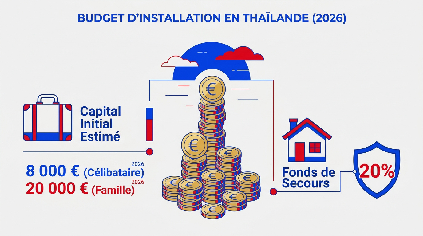 Estimation du budget d'installation pour un expatrié en Thaïlande en 2026 incluant logement et visas