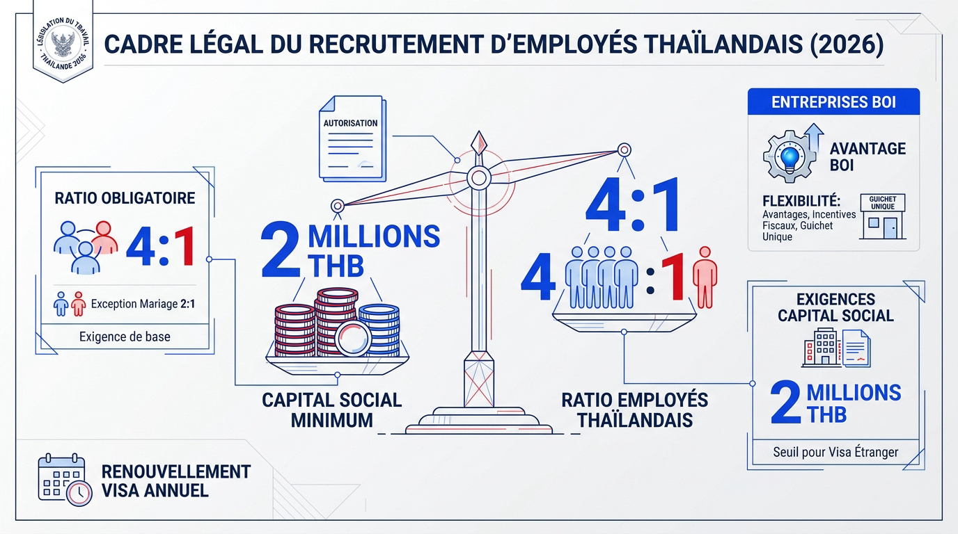 Bureau administratif en Thaïlande pour les démarches de recrutement et permis de travail