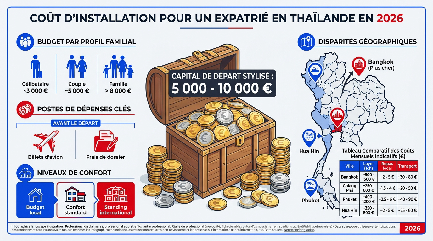 Estimation des frais d'installation pour un expatrié en Thaïlande en 2026