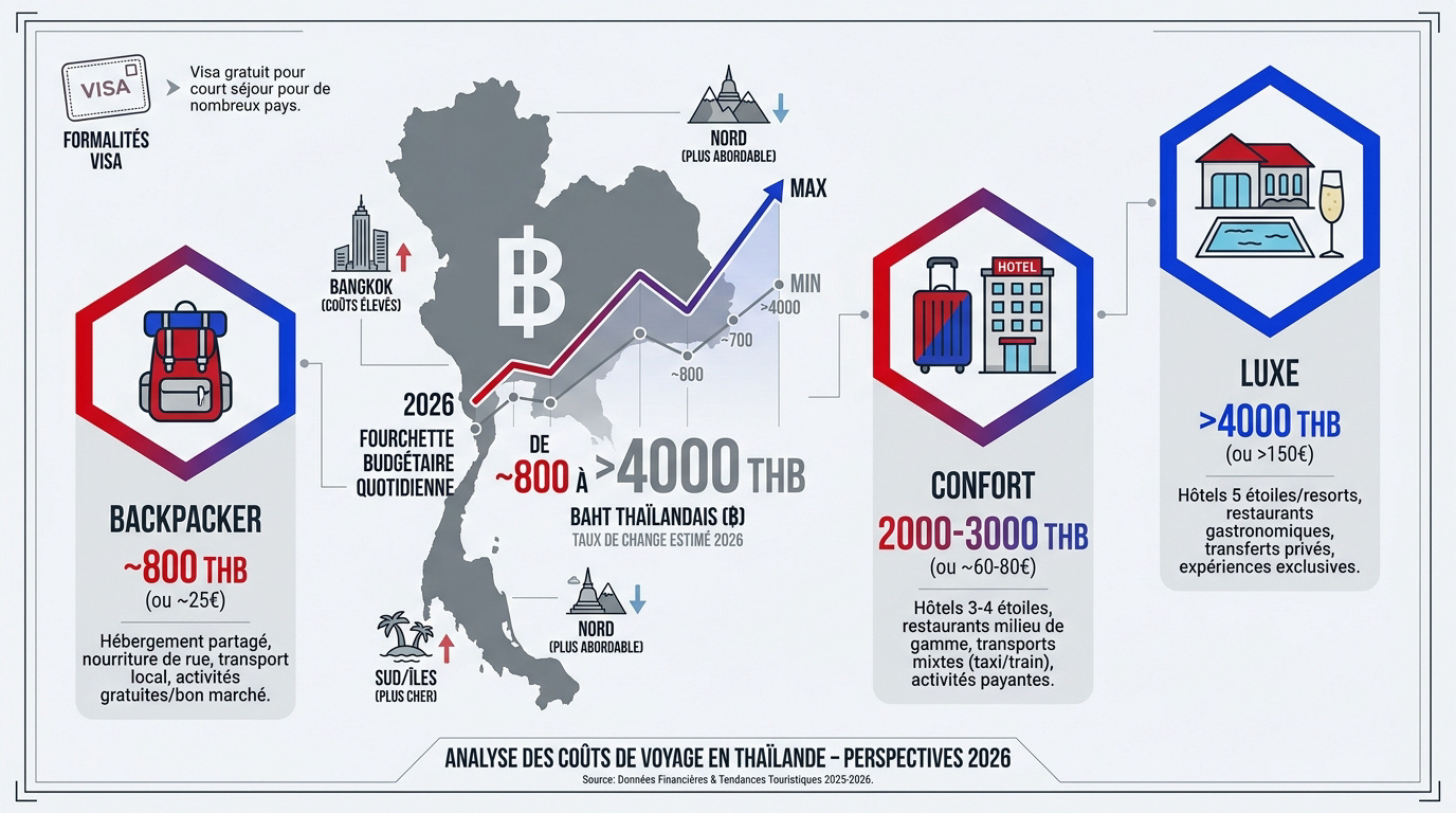Estimation des coûts de voyage et budget quotidien en Thaïlande pour 2026