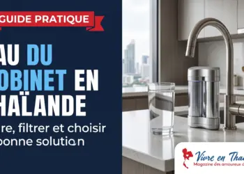 Eau du robinet en Thaïlande et filtre à eau dans une cuisine d expatrié