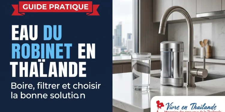 Eau du robinet en Thaïlande et filtre à eau dans une cuisine d expatrié