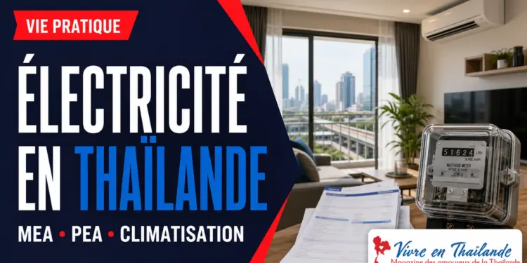 Facture d electricite en Thailande avec compteur, climatisation et logement
