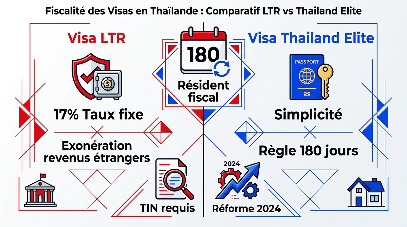 Comparaison des avantages fiscaux entre les visas LTR et Thailand Elite