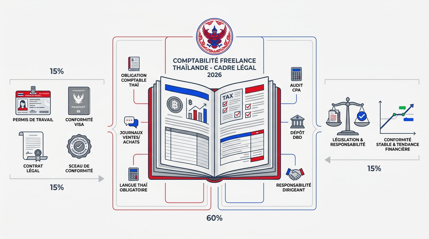 Infographie sur les obligations de gestion comptable pour les freelances en Thaïlande en 2026