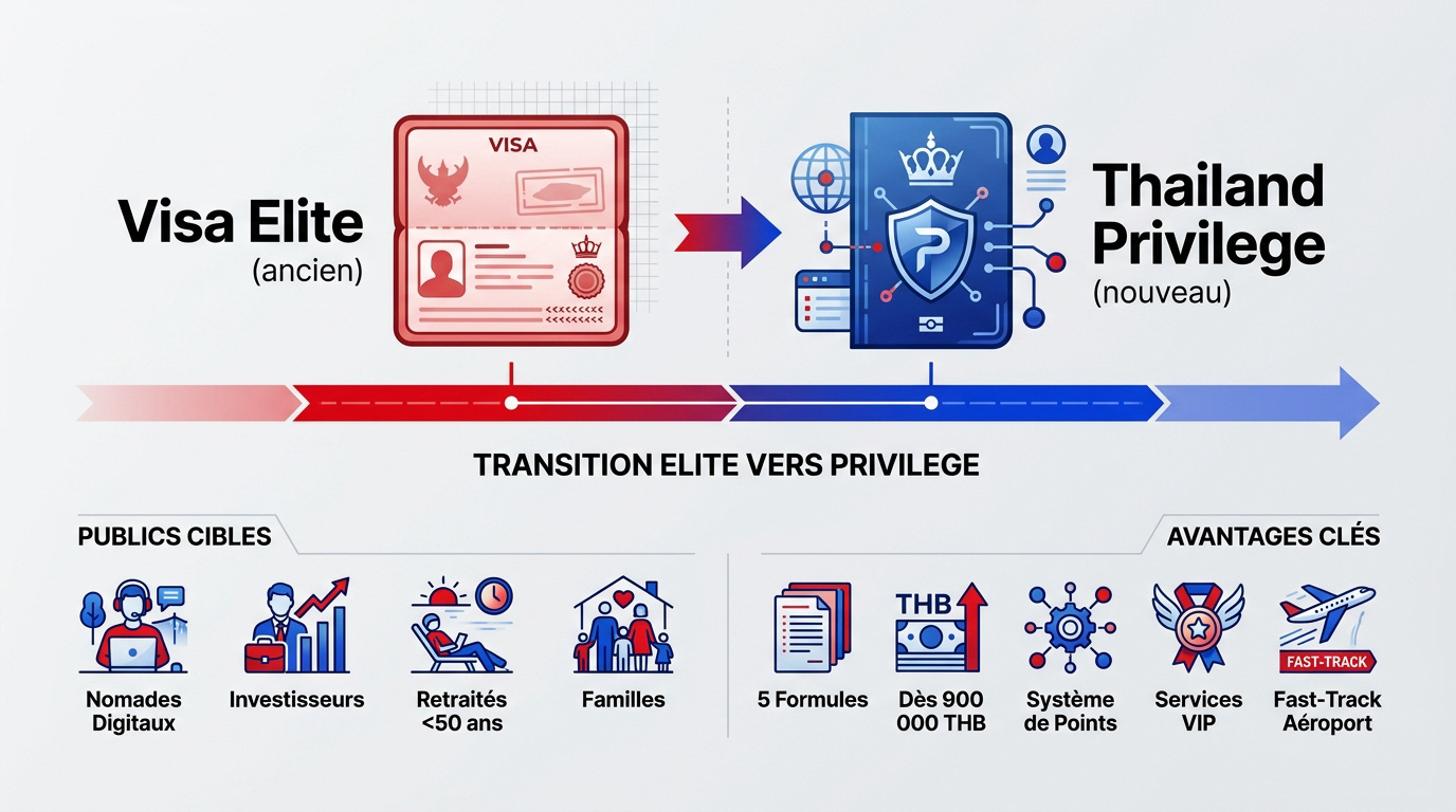 Transition de l'ancien visa Elite vers le nouveau programme Thailand Privilege