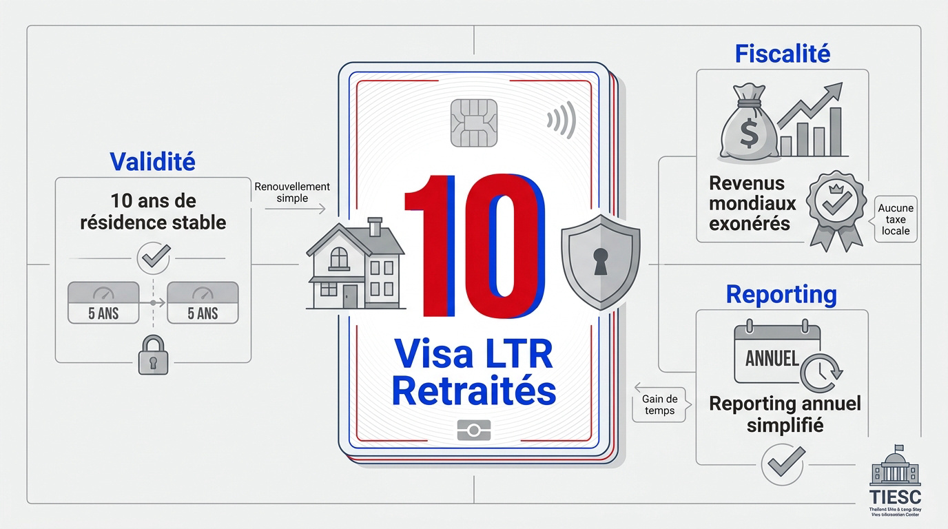 Visa LTR Thaïlande pour retraités avec validité de 10 ans et avantages fiscaux