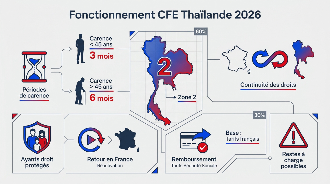 Expatrié en Thaïlande consultant ses garanties d'assurance santé CFE
