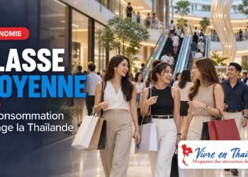 Classe moyenne thaïlandaise dans un centre commercial moderne à Bangkok