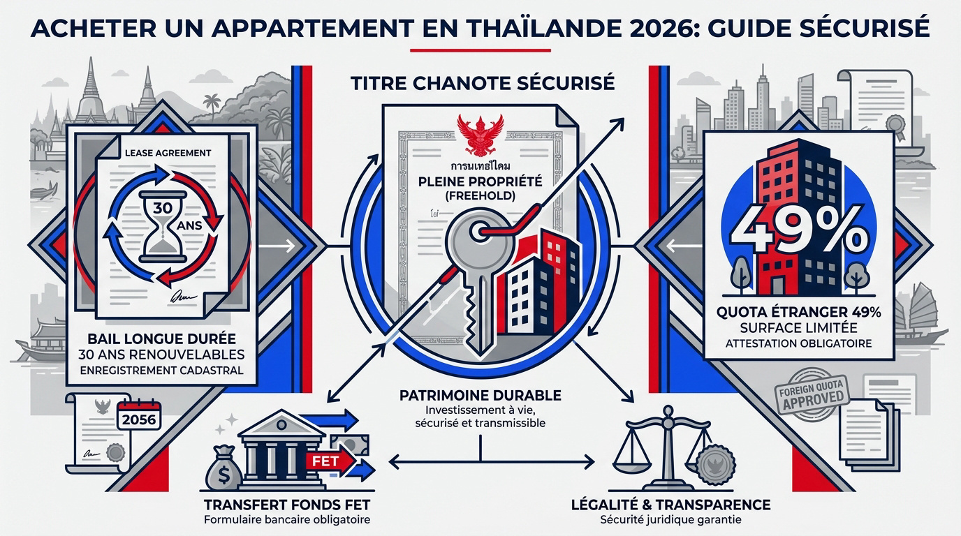 Comparaison entre les titres de propriété Freehold et Leasehold pour un appartement en Thaïlande