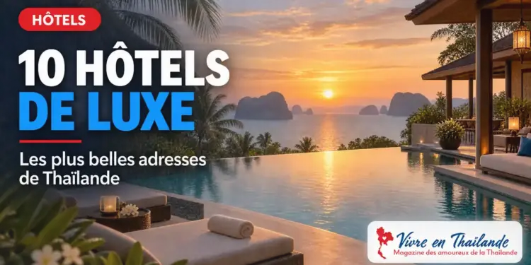 Hôtel de luxe en Thaïlande avec piscine à débordement au coucher du soleil