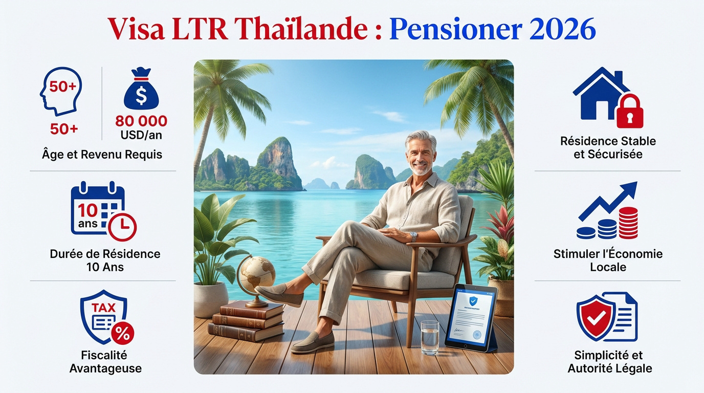 Visa LTR Thaïlande catégorie Pensioner pour retraités fortunés