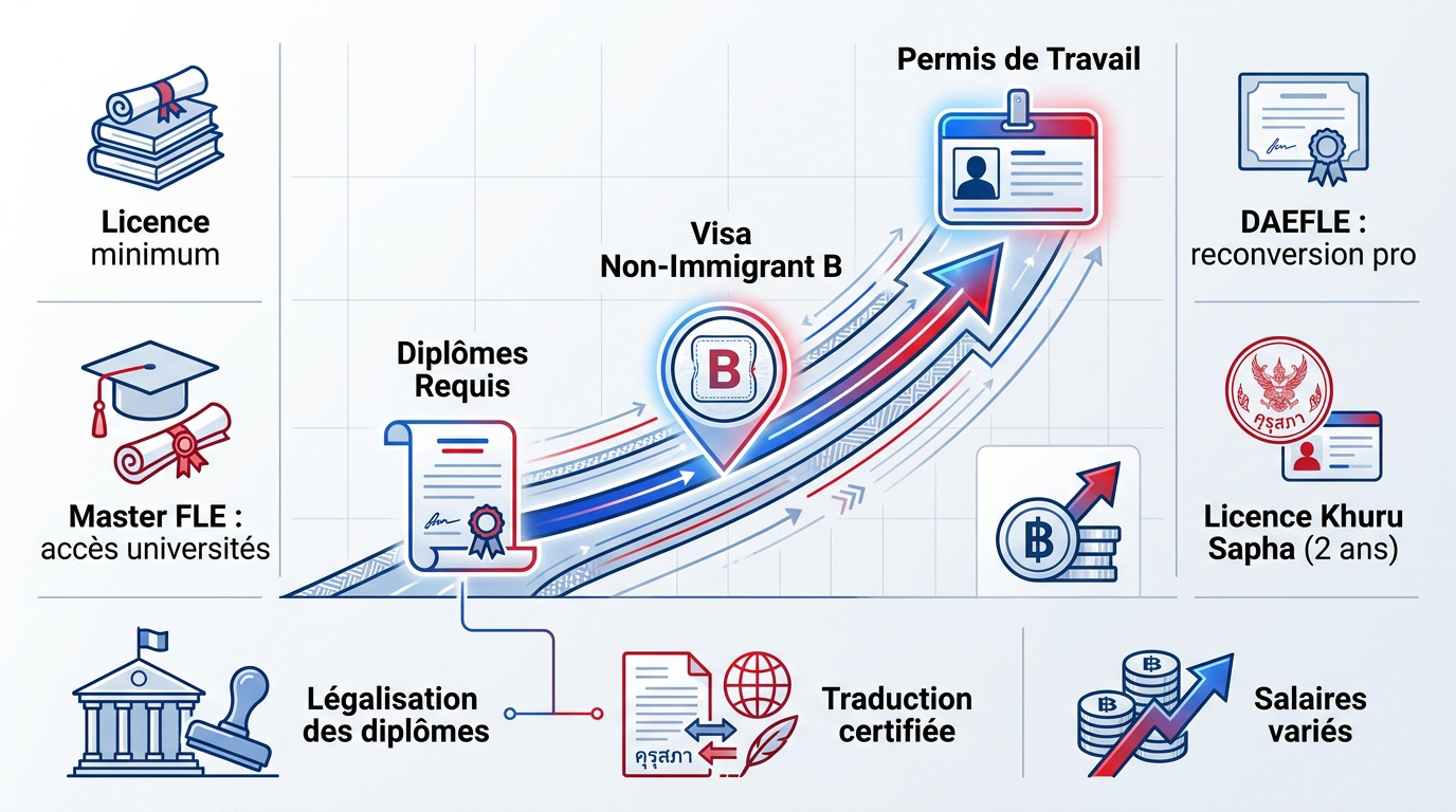 Parcours administratif et académique pour devenir professeur de français en Thaïlande