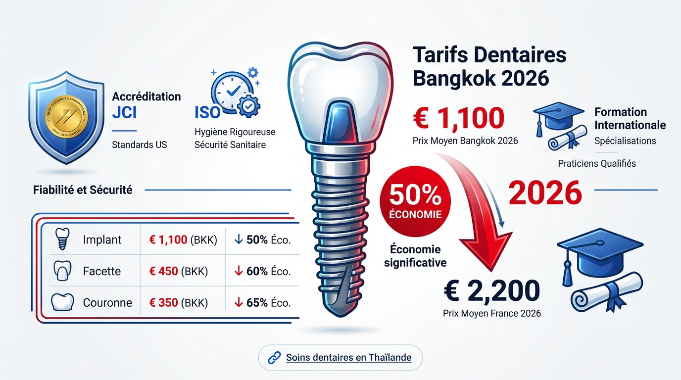 Tarifs dentaires Bangkok 2026